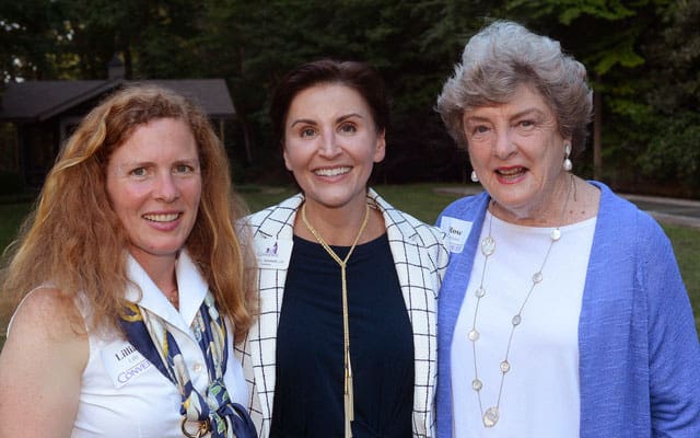 President Newkirk with alumnae Rose Johnston and Lillian