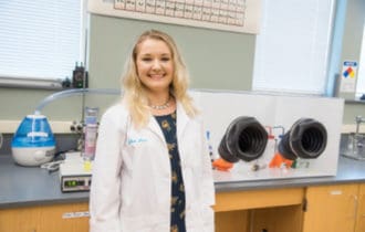  Chemistry student Gillian Horn '19 was recently named a Goldwater Honorable Mention