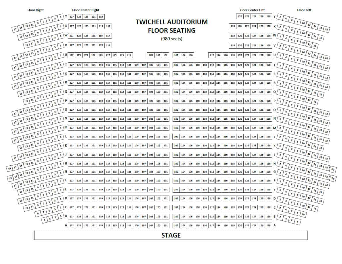 Twichell Auditorium Seating Chart