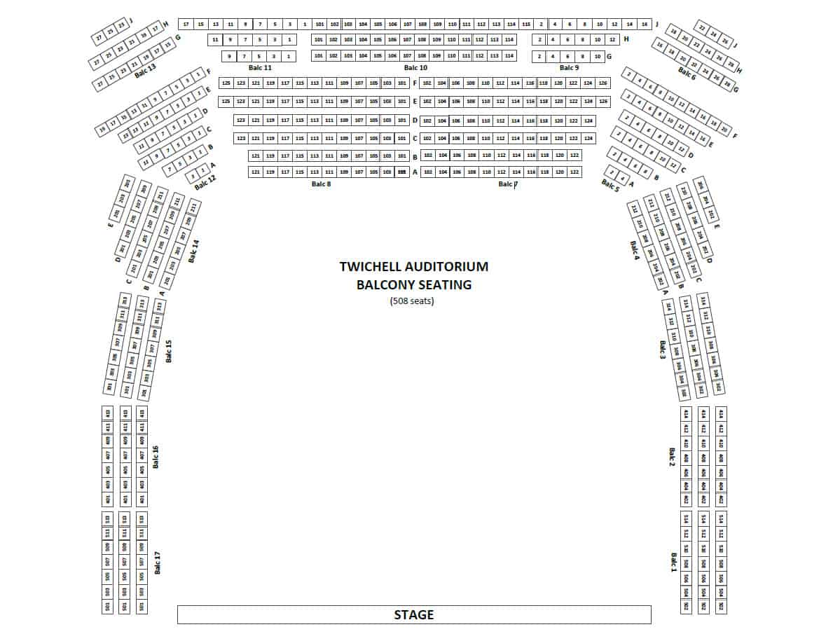 Twichell Auditorium Seating Chart