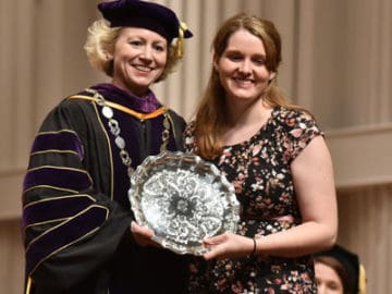 Mallory Hayes receives the Pi Kappa Lambda Award