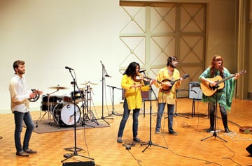 The Blarney Pilgrims, a local Irish band, at the Beatles tribute show