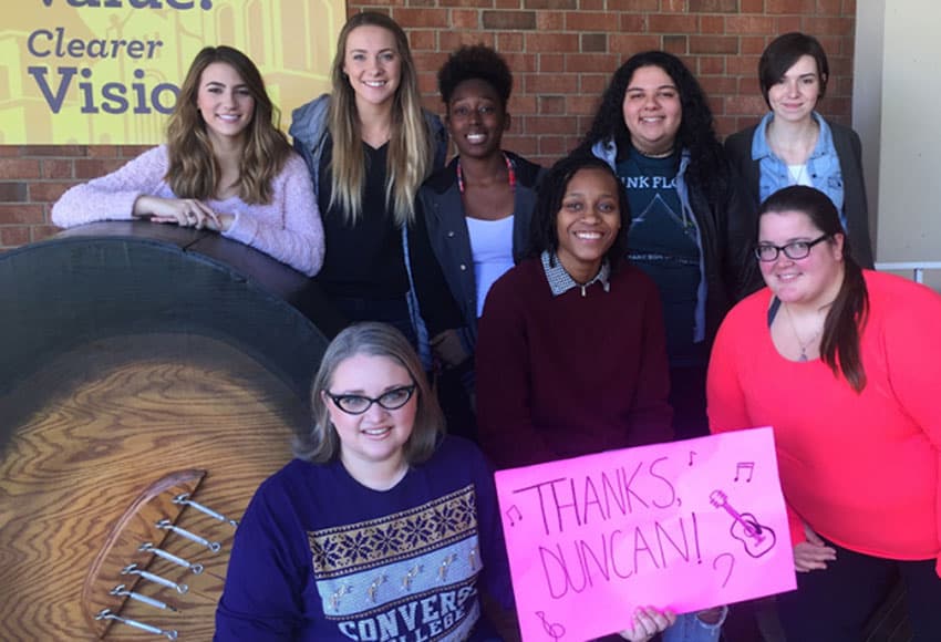 John Jeter's Music Business class thanks Duncan Sheik