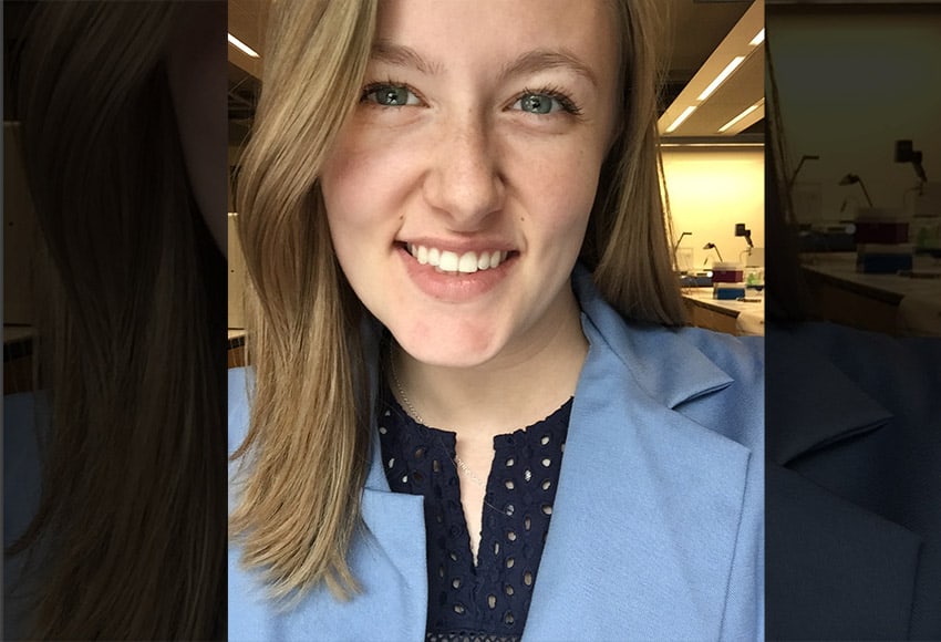 Biochemistry major Ashley Thompson