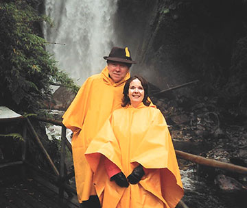 Brant at waterfall with his wife