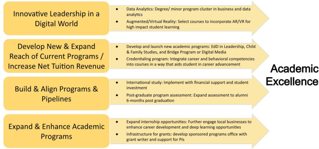 Infographic of academic excellence strategic plan