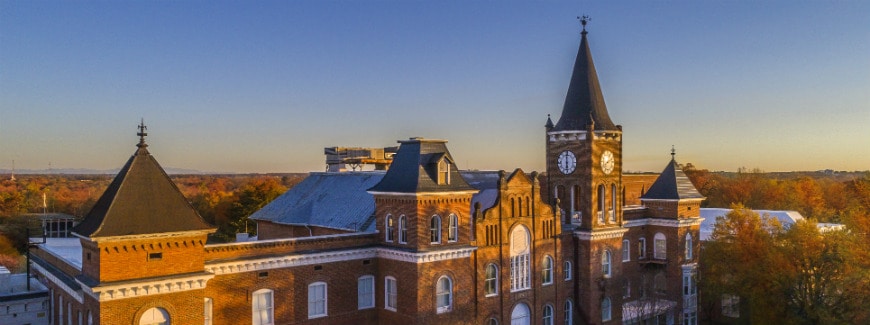 Drone photo of Wilson Hall