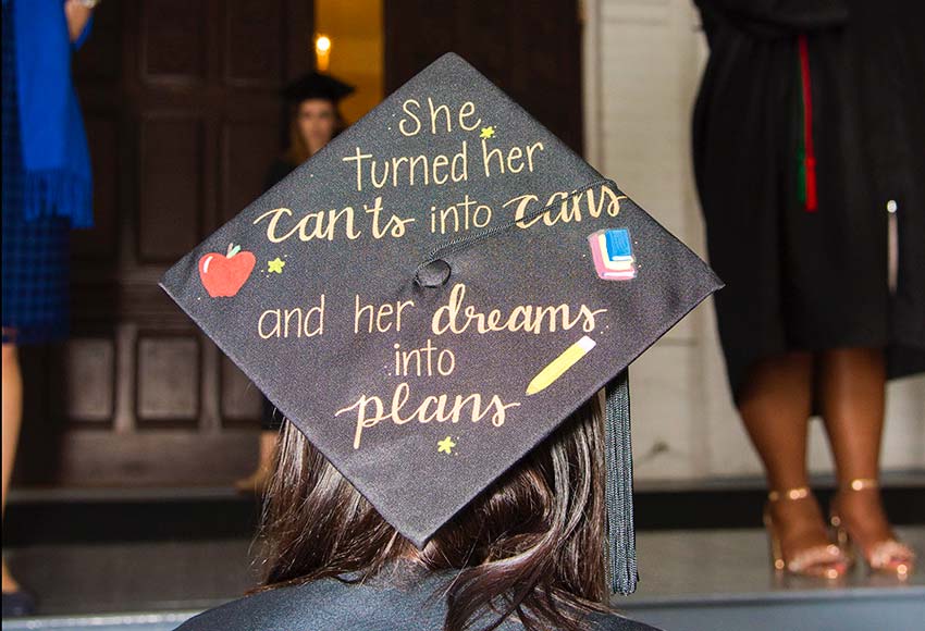 Photo of decorated mortar board