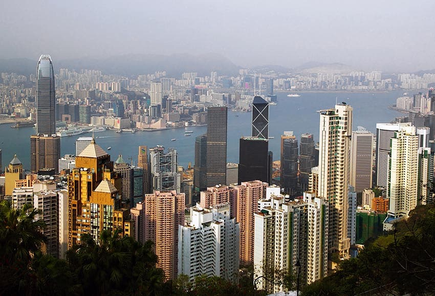 Aerial view of Hong Kong