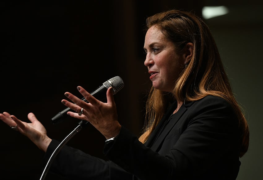 uthor Marie Benedict speaks in Daniel Recital Hall