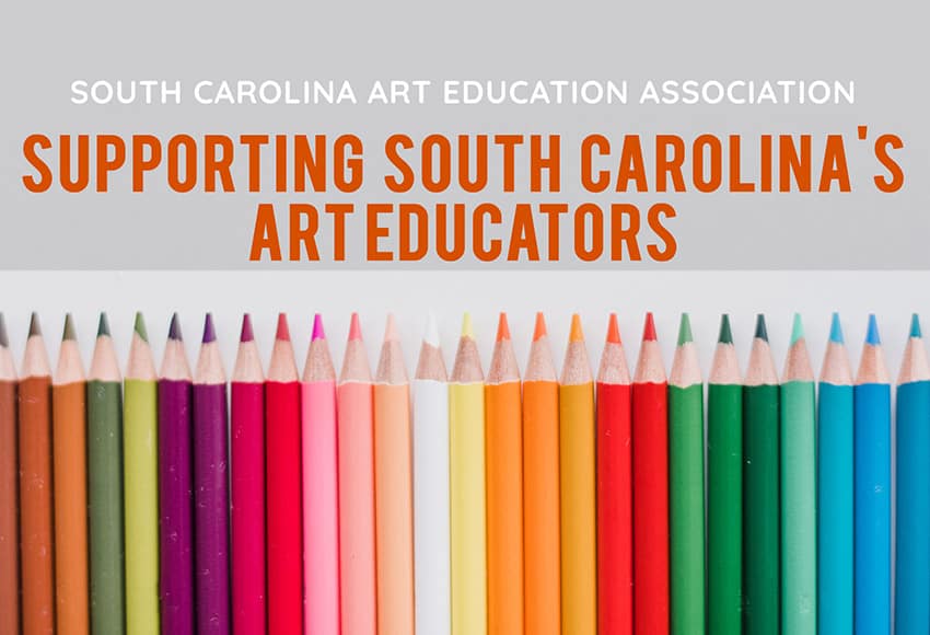 SCAEA logo with colored pencils