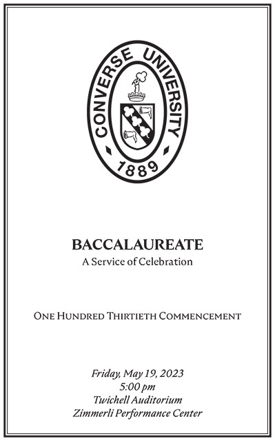 Cover of 2023 Converse Baccalaureate program