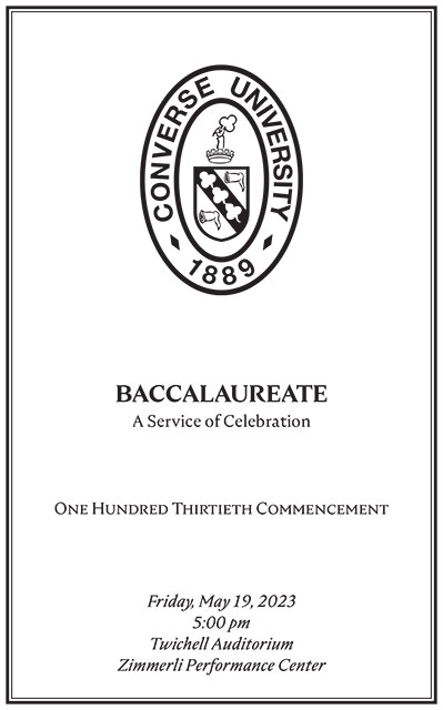 Cover of 2023 Converse Baccalaureate program