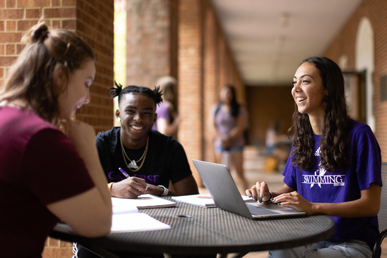 Students studying