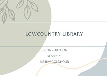 Lowcountry Library title slide with leaf graphic.