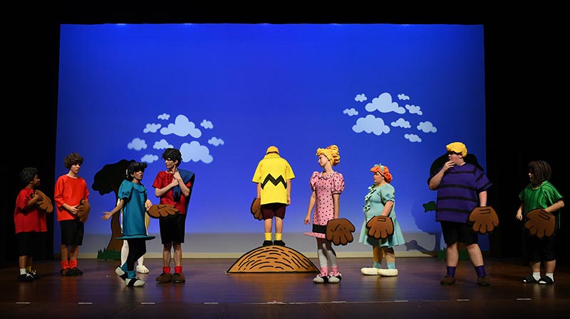 Converse students perform a scene from "You're A Good Man, Charlie Brown"