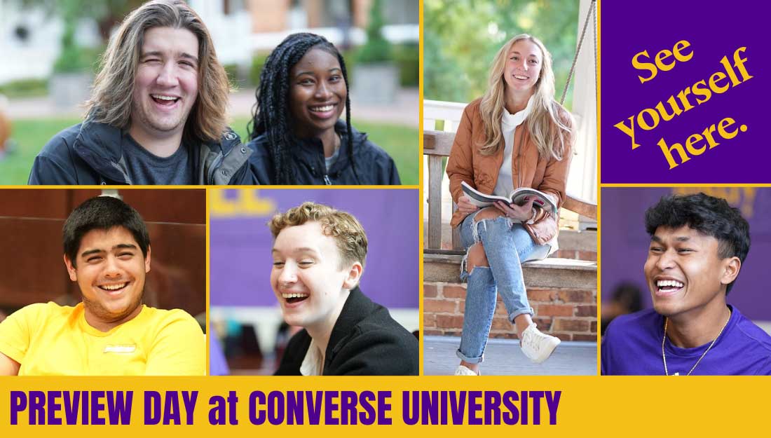 Collage of Converse students smiling
