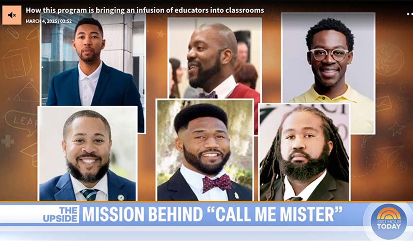 Photo of JJ LIes with five other Call Me Mister educators taken from a screen grab during The Today Show.
