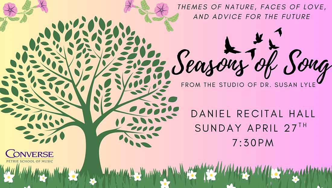 Graphic of a whimsical tree in spring