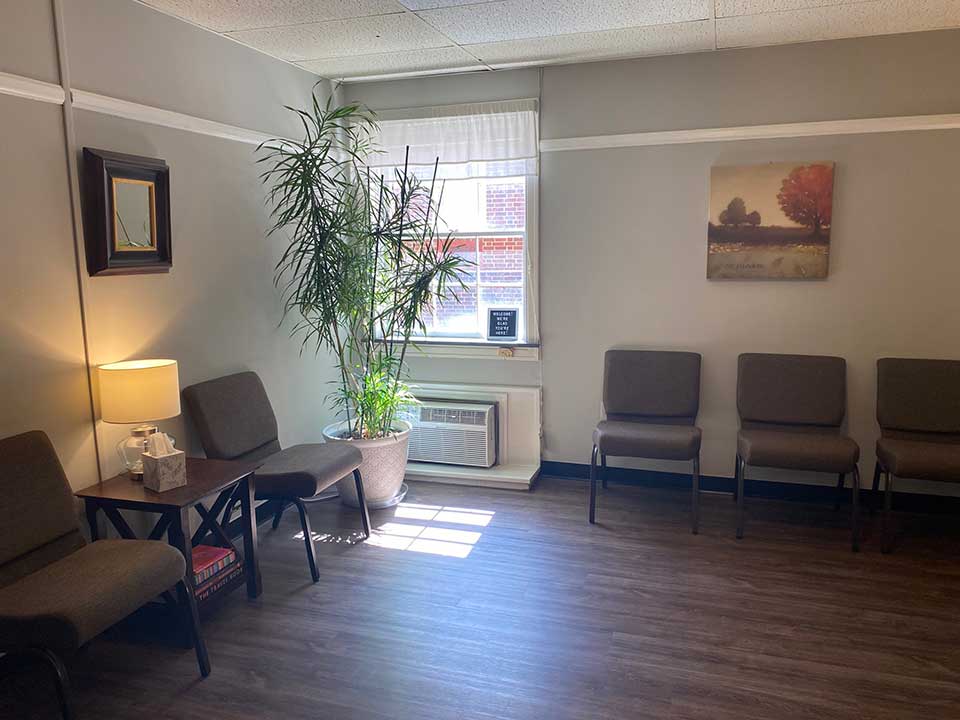 Interior view of a relaxing area in the Wellness Center.