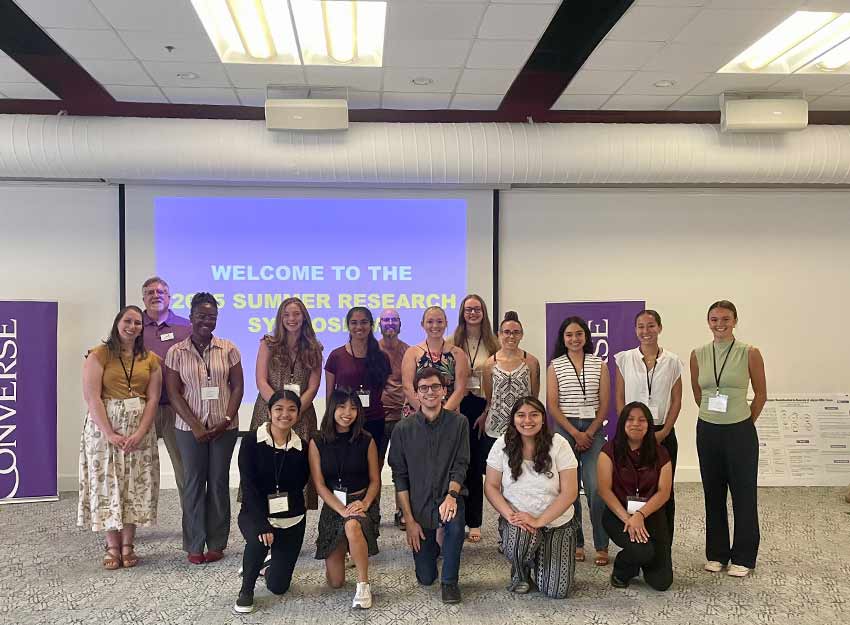 A group photo of most of the participants for Converse's 2025 Summer research