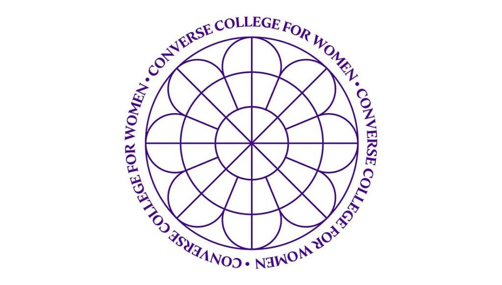 Circular logo with the words 'Converse College for Women"