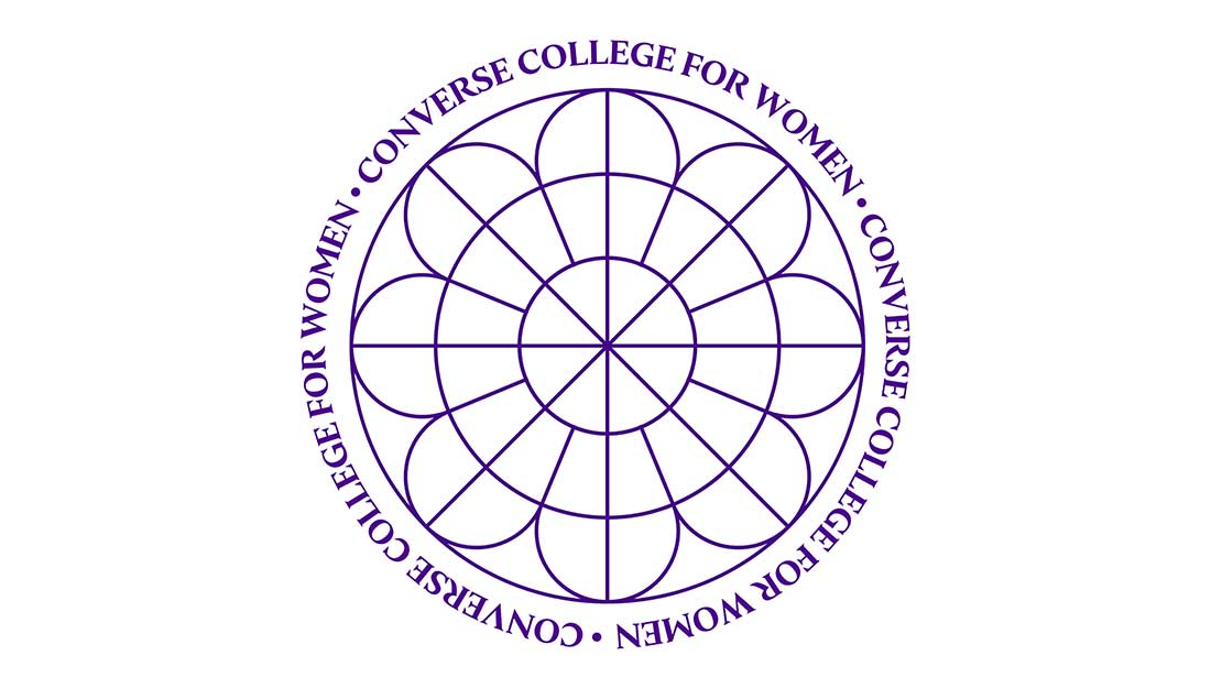 Circular logo with the words 'Converse College for Women"
