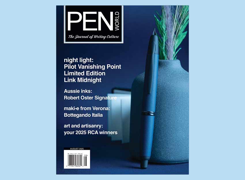 Front Cover of the August 2025 issue of Pen World Magazine