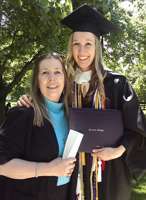 Anna and her mother Helen on Anna's graduation day