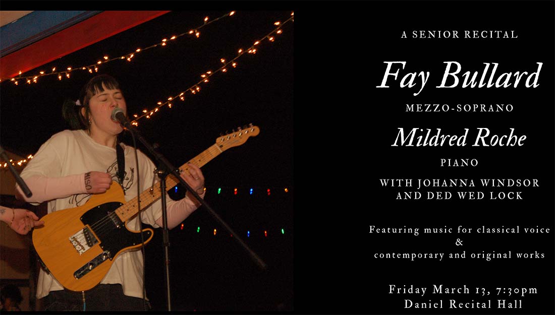 Fay performs against a dark background.