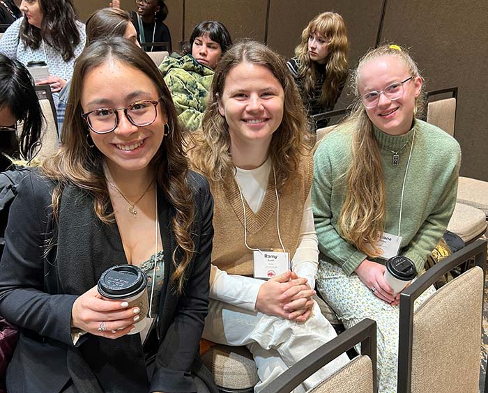 Converse Math students sit in the audience at the Nebraska conference.