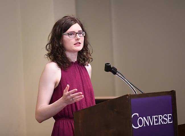 Angela Brobson speaks at a Converse event.