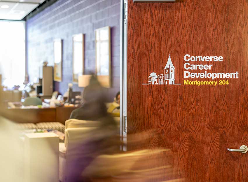 The door to the Converse office of Career Development