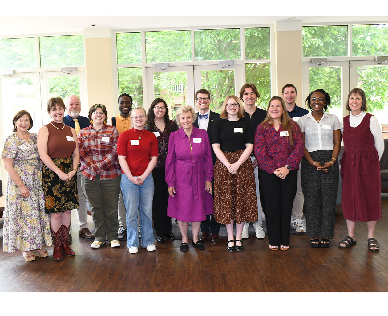 Marian Nisbet stands with 2026 members of the Nisbet honors Program at Converse University.