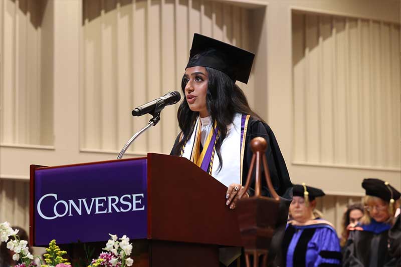 Gurjot welcomes guests to 2026 Commencement