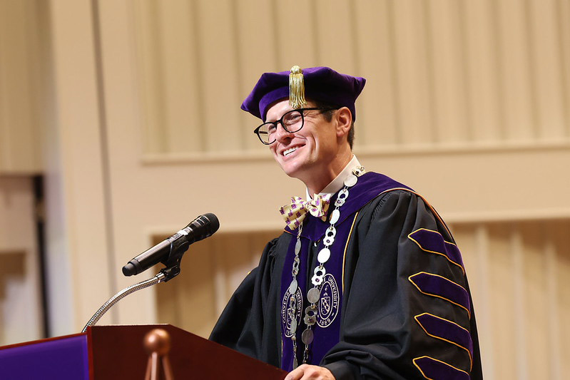 President Hopkins gives a speech at 2026 Convocation