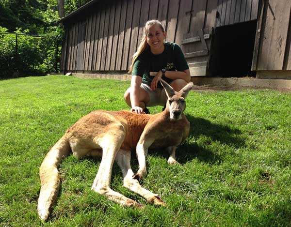 Kandace and a kangaroo