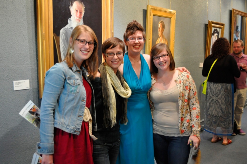 Bailey and friends at her gallery talk