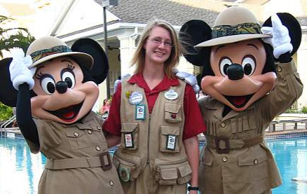 Stephanie with Mickey and Minnie